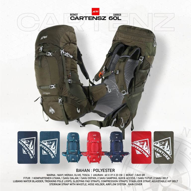 Tas Gunung / Carrier Premium Cartenz 60 Liter Arei Outdoorgear - Image 27