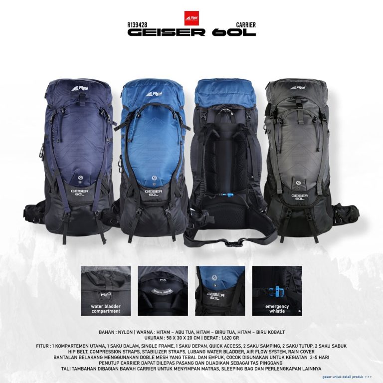 Tas Gunung / Carrier Geiser 60 Liter Arei Outdoorgear - Image 17