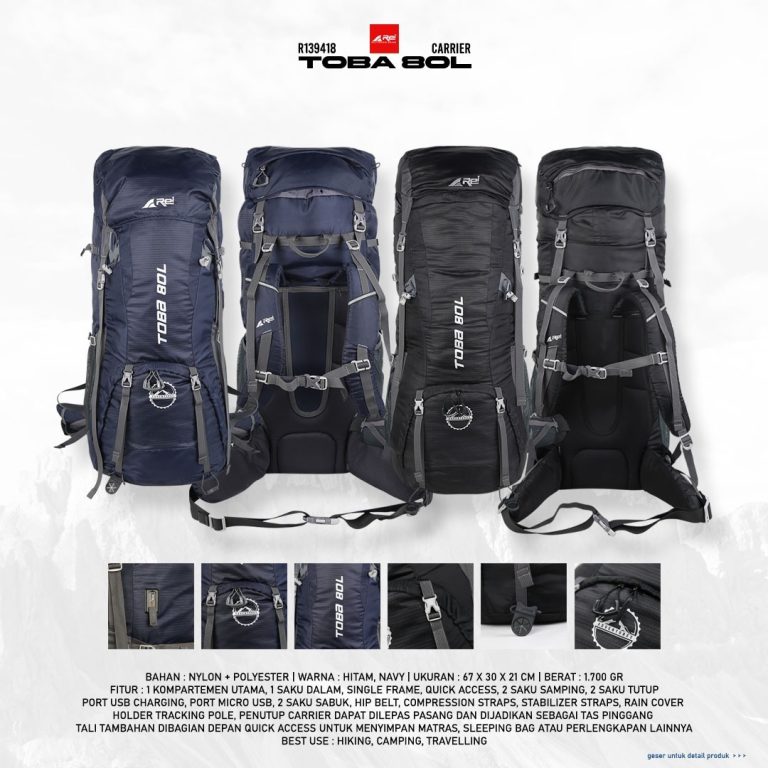 Tas Gunung / Carrier Toba 80 Liter Arei Outdoorgear - Image 13