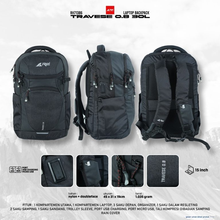 Tas Ransel Pria Travese 0.8 30 Liter Arei Outdoorgear - Image 9