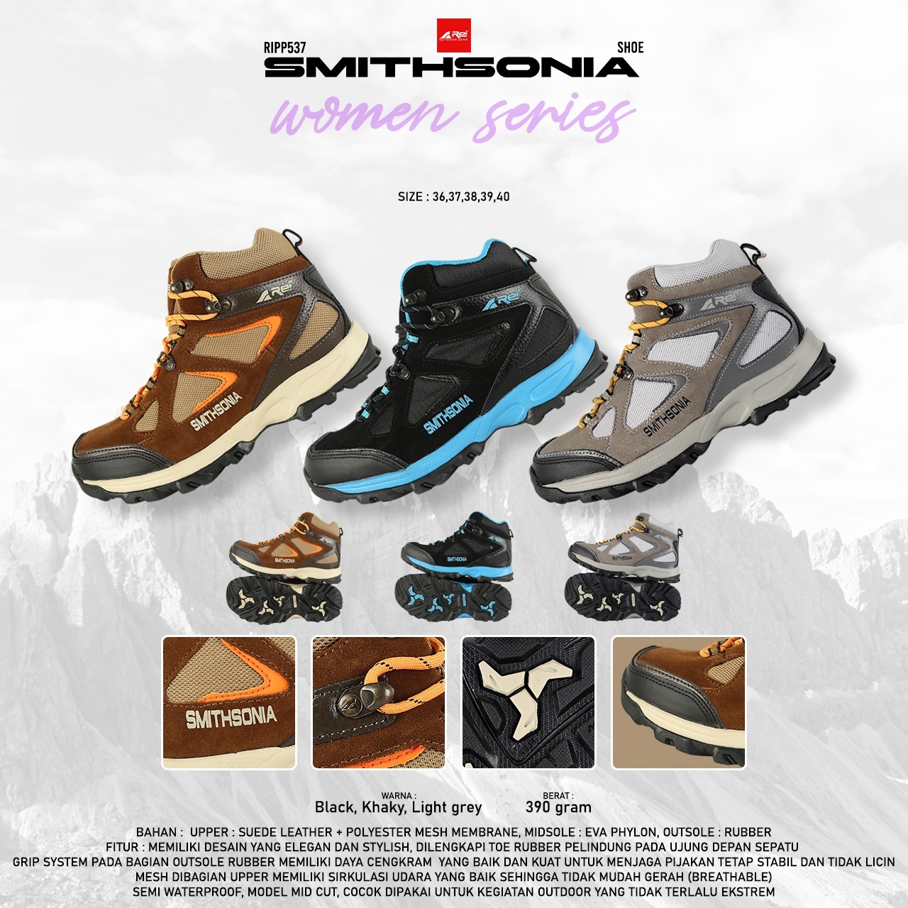 Sepatu Gunung Wanita Smithsonia Arei Outdoorgear - Image 9