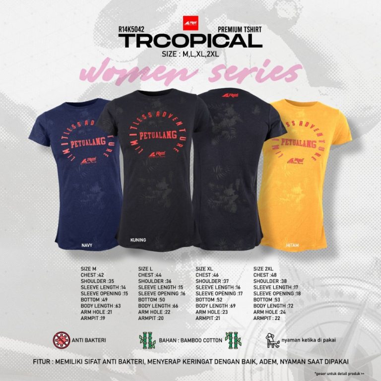 Kaos Pendek Wanita Premium Tropical Arei Outdoorgear - Image 6