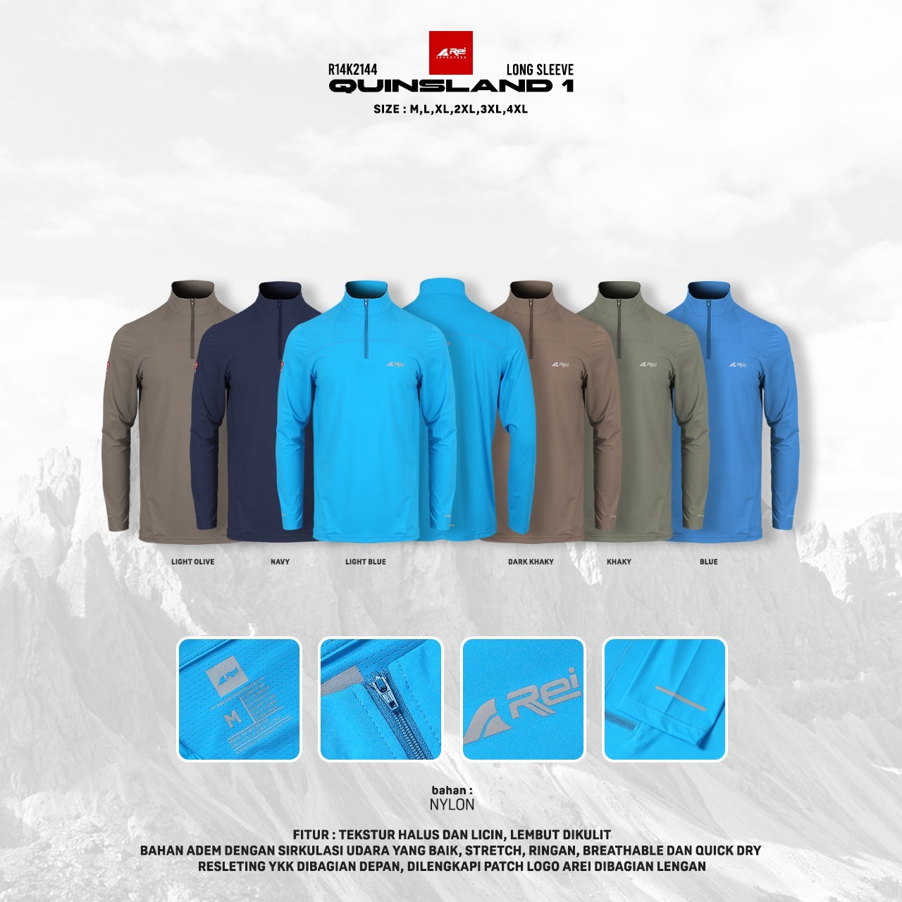 Kaos Pria Lengan Panjang Quinsland 1 Arei Outdoorgear - Image 14