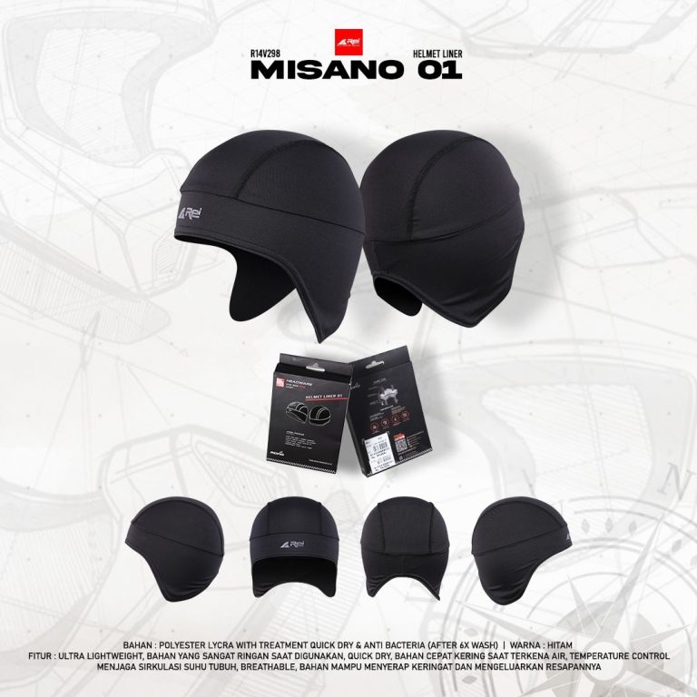 Topi Kupluk Helmet Liner Misano 01 Hitam Arei Outdoorgear - Image 8