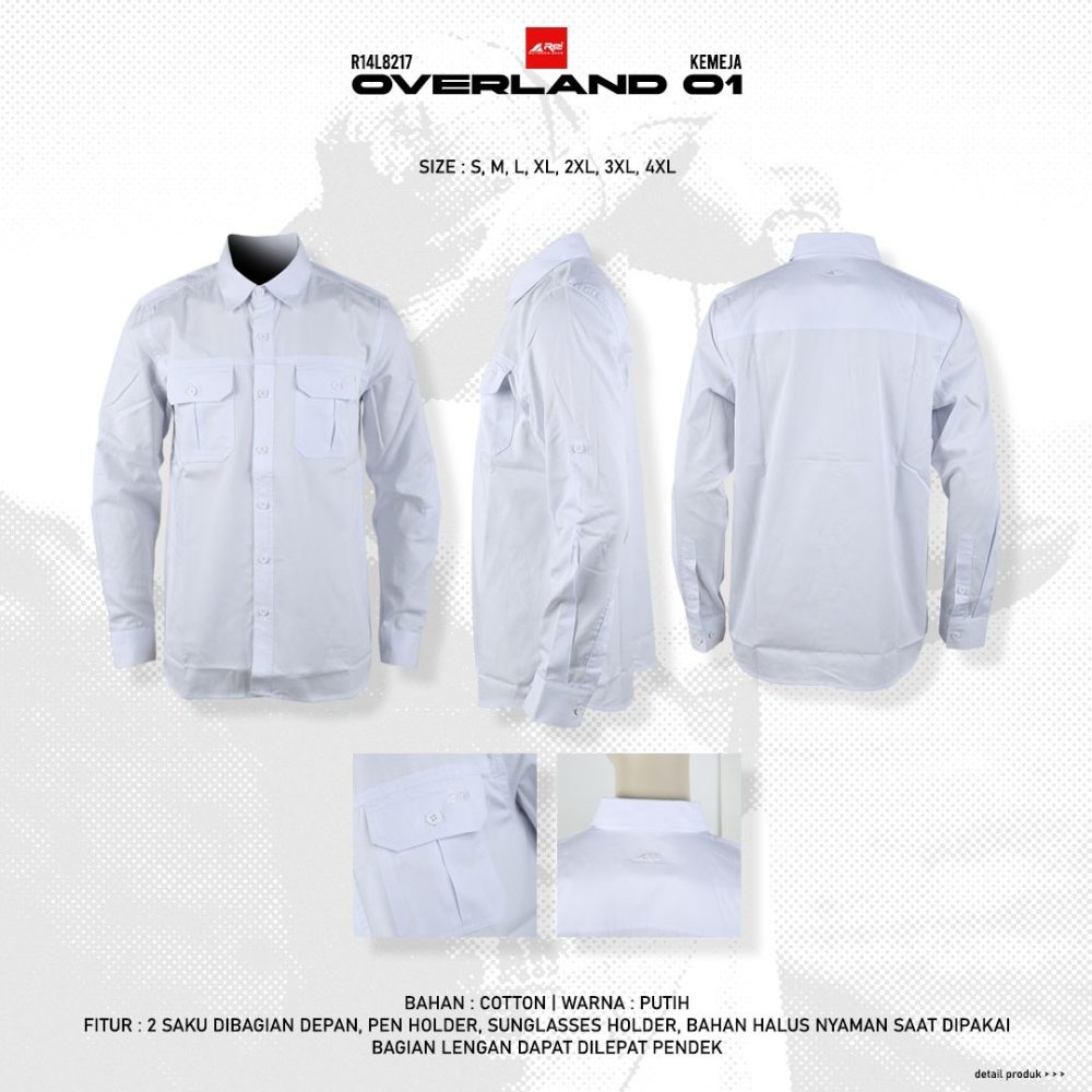 Kemeja Putih Panjang Pria Overland 01 Arei Outdoorgear - Image 12