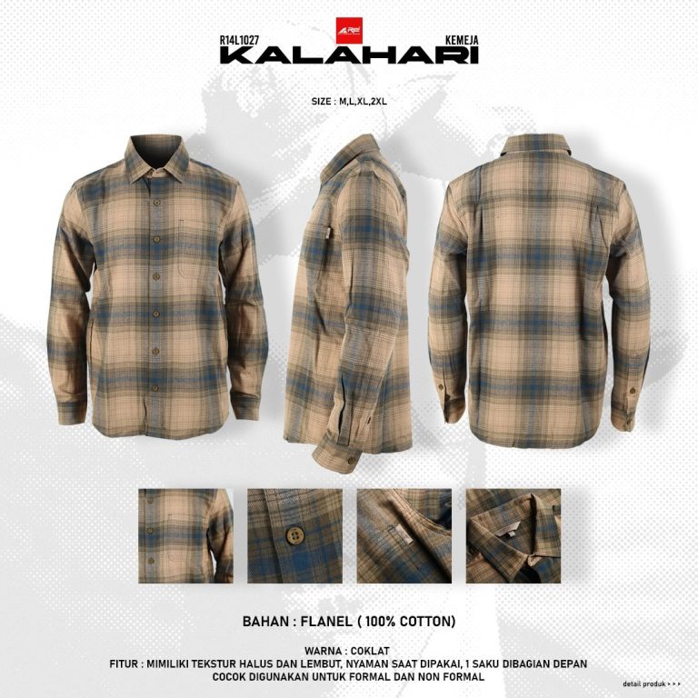 Kemeja Pria Panjang Flanel Kalahari Coklat Arei Outdoorgear - Image 14