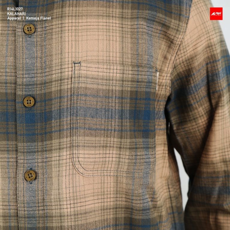 Kemeja Pria Panjang Flanel Kalahari Coklat Arei Outdoorgear - Image 9