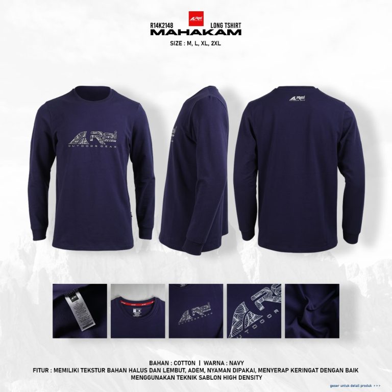 Kaos Panjang Pria Mahakam Navy Arei Outdoorgear - Image 17