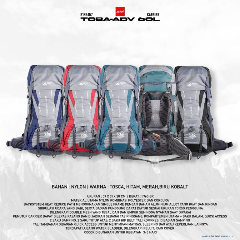 Tas Gunung / Carrier Toba Adv 60 Liter Arei Outdoorgear - Image 9