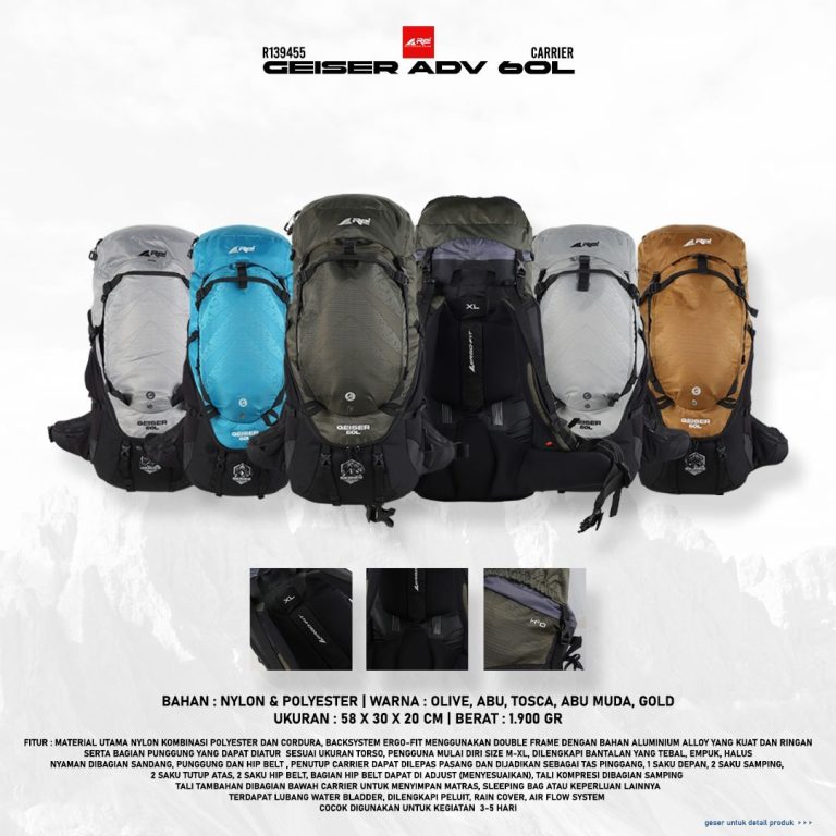 Tas Carrier Geiser Adv 60 Liter Arei Outdoorgear - Image 20