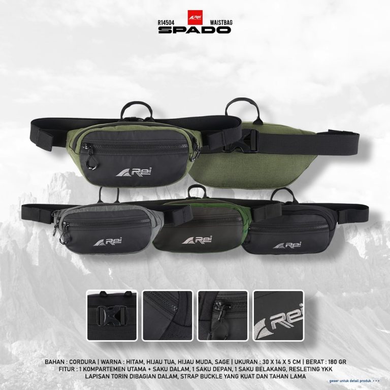 Tas Pinggang / Waist Bag Pria Spado Hitam Arei Outdoorgear - Image 18