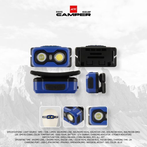 Headlamp Camper Blue Arei Outdoorgear - Image 12