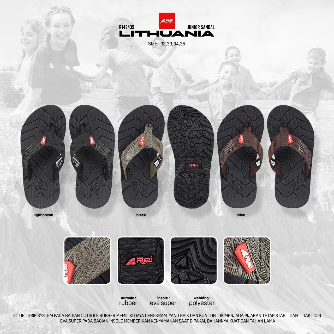 Sandal Jepit Junior Lithuania Arei Outdoorgear - Image 11
