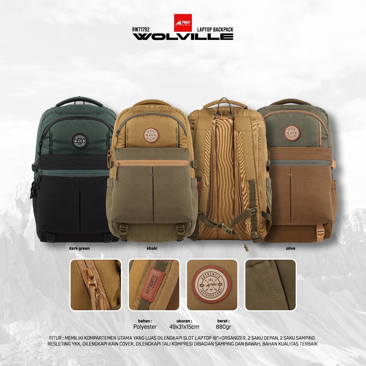 Ransel Wolville Daypack Arei Outdoorgear - Image 11