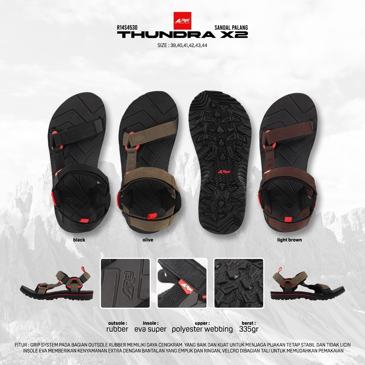 Sandal Palang Pria Thundra X2 Arei Outdoorgear - Image 10