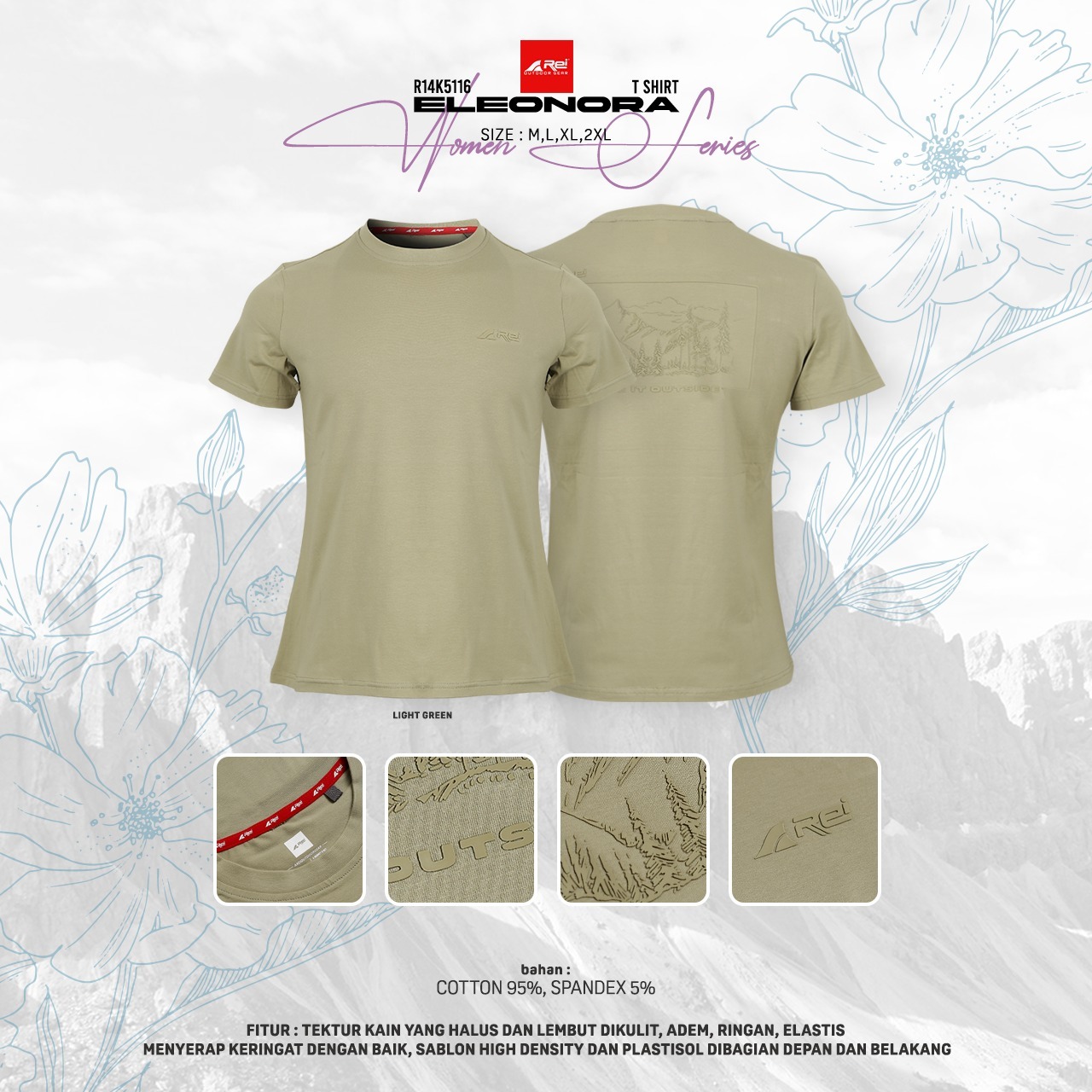 Kaos Lengan Pendek Wanita Eleonora Arei Outdoorgear - Image 8